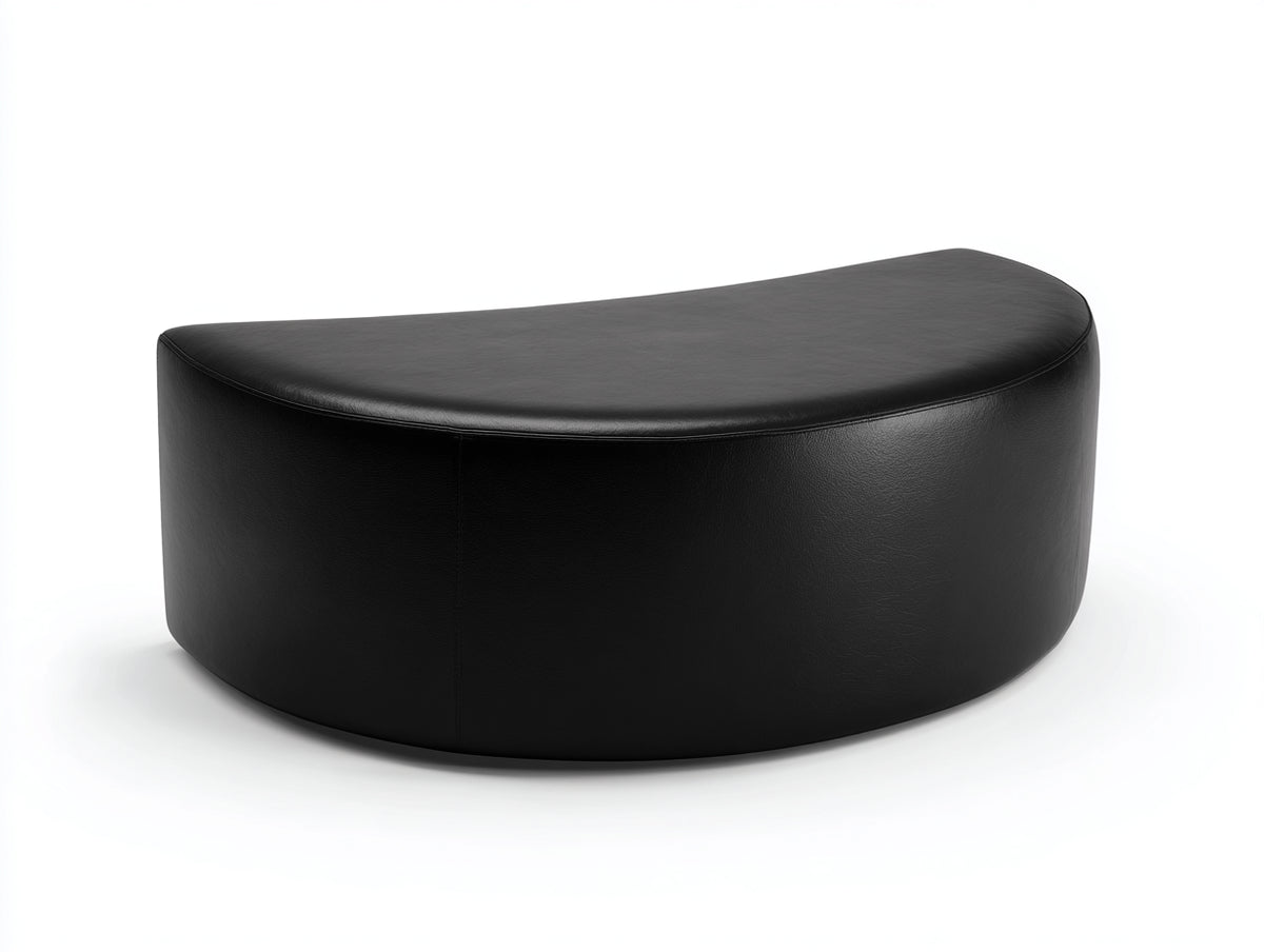 Tabouret rembourré 112×52×39 cm - noir - revêtement aspect cuir et silhouette arrondie pour chambre à coucher