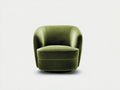 Fauteuil pivotant 84×88×80 cm - velours vert olive - dossier enveloppant et assise épaisse pour salon