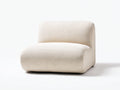 Fauteuil 82×92×75 cm - tissu bouclé crème - assise basse sans accoudoirs pour salon
