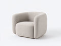 Fauteuil bouclé 82×78×72 cm - beige crème avec dossier enveloppant pour salon