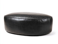 Tabouret ovale capitonné 105×72×36 cm - noir avec revêtement aspect cuir et assise généreuse pour chambre à coucher