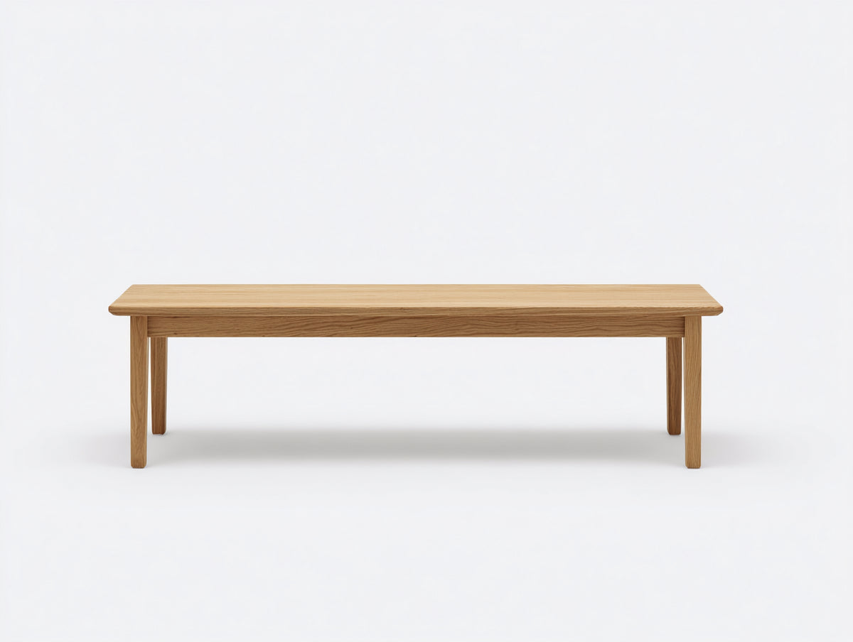 Banc en chêne massif 170×38×45 cm - bois naturel - assise fine et piètement droit pour salle à manger