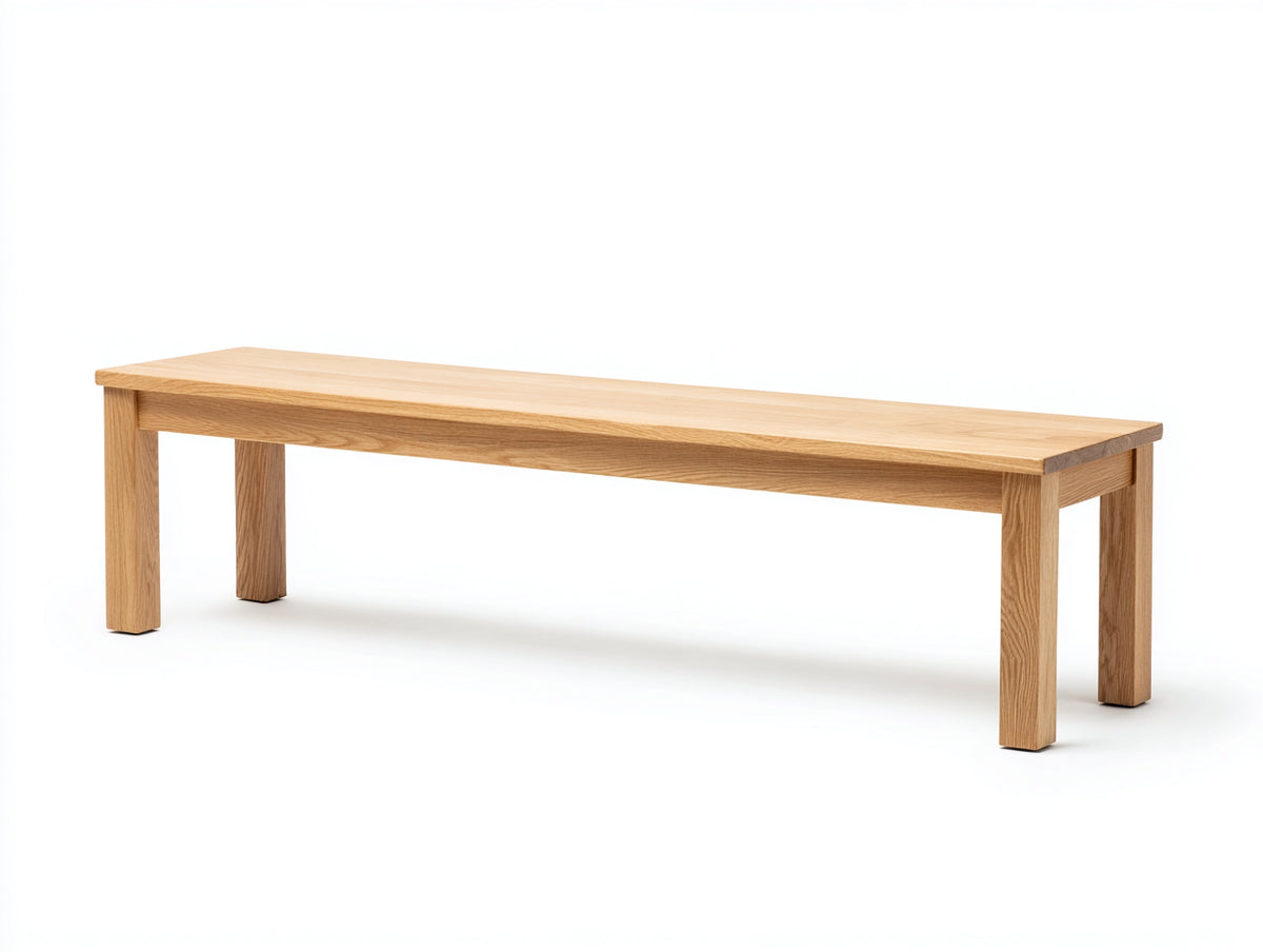 Banc en chêne massif 180×40×45 cm - chêne clair - plateau rectiligne et pieds carrés pour salle à manger