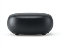 Tabouret rembourré 104×64×41 cm - noir - revêtement aspect cuir et silhouette ovale arrondie pour chambre à coucher