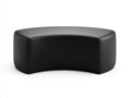 Tabouret incurvé 120×56×40 cm - noir - revêtement aspect cuir et forme demi-lune pour chambre à coucher