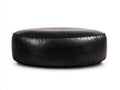 Tabouret 105×72×34 cm - cuir noir - forme ovale basse pour chambre à coucher