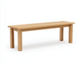 Banc en bois massif 160×42×45 cm - bois naturel avec plateau rectiligne et pieds carrés pour salle à manger